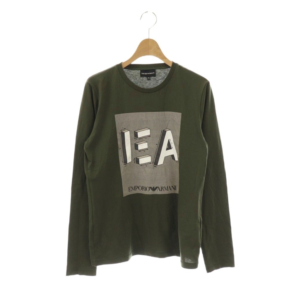 驚きの破格値，本物保証 エンポリオアルマーニ EMPORIO ARMANI Tシャツ カットソー 長袖 コットン 16A 175cm カーキ Tシャツ