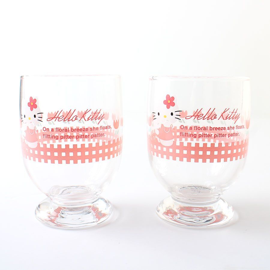 昭和レトロ ハローキティ ステムグラス3PCセット サンリオ1990年未使用