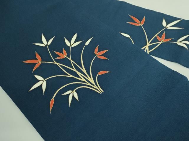 平和屋本店○極上 銀座 志ま亀 九寸名古屋帯 草木文 褐返色地 金彩 鬼