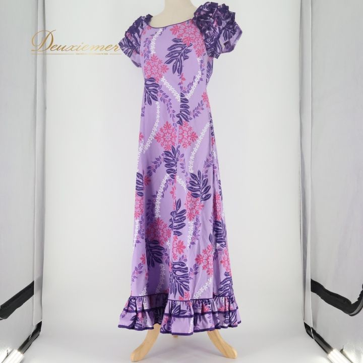 【美品 フラダンス衣装】ピンク Paondor ワンピース ドレス 紫 パープル 美品 ハワイ製フラダンス用衣装】パープル ui no! ワンピースドレス ⑤