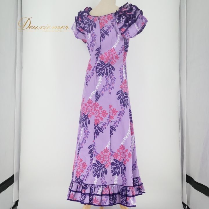 フラダンス 衣装 ワンピース ドレス パープル系 CC Fashions ハワイ製