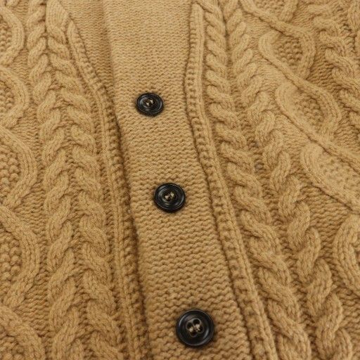 ドルモア DRUMOHR カーディガン ケーブル編み ショールカラー ウール