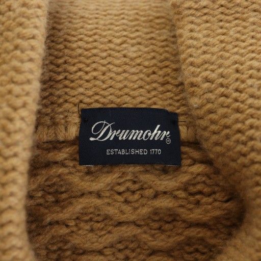 ドルモア DRUMOHR カーディガン ケーブル編み ショールカラー ウール