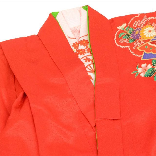 中古】 リサイクル着物 女の子 七五三 7歳 2点セット 着物 長襦袢