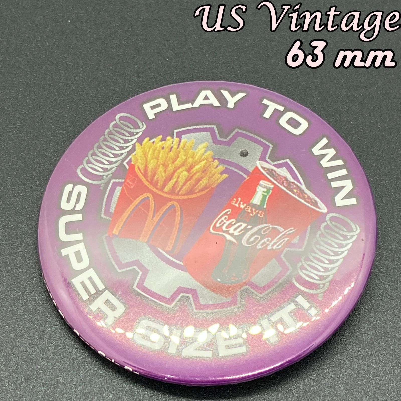 缶バッジ アメリカ 輸入 雑貨 ビンテージ 『 マクドナルド コカ