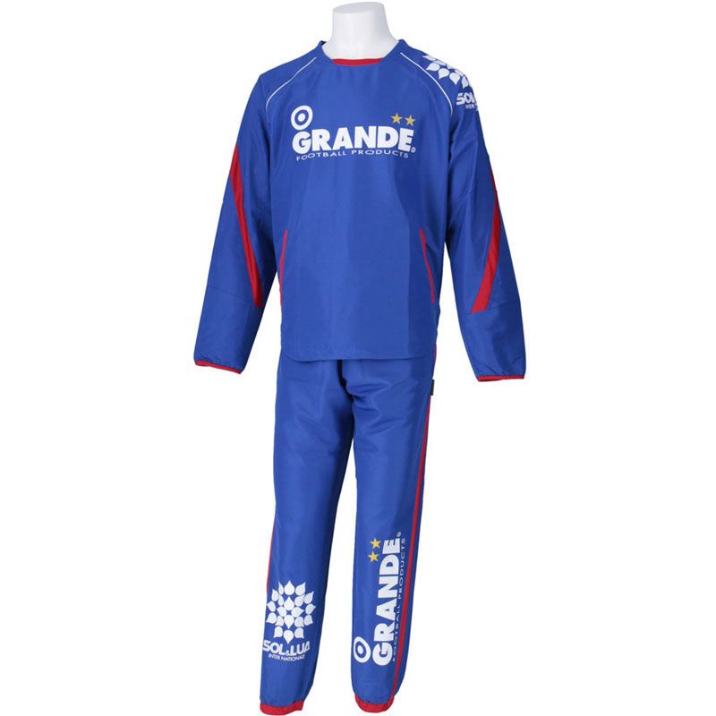 限定SALE，得価 GRANDE.F.P(グランデエフピー) ウインドクロス ピステセットアップ フットサル ピステスーツ (gfph16801-8535)、(8535)BLU/RED その他