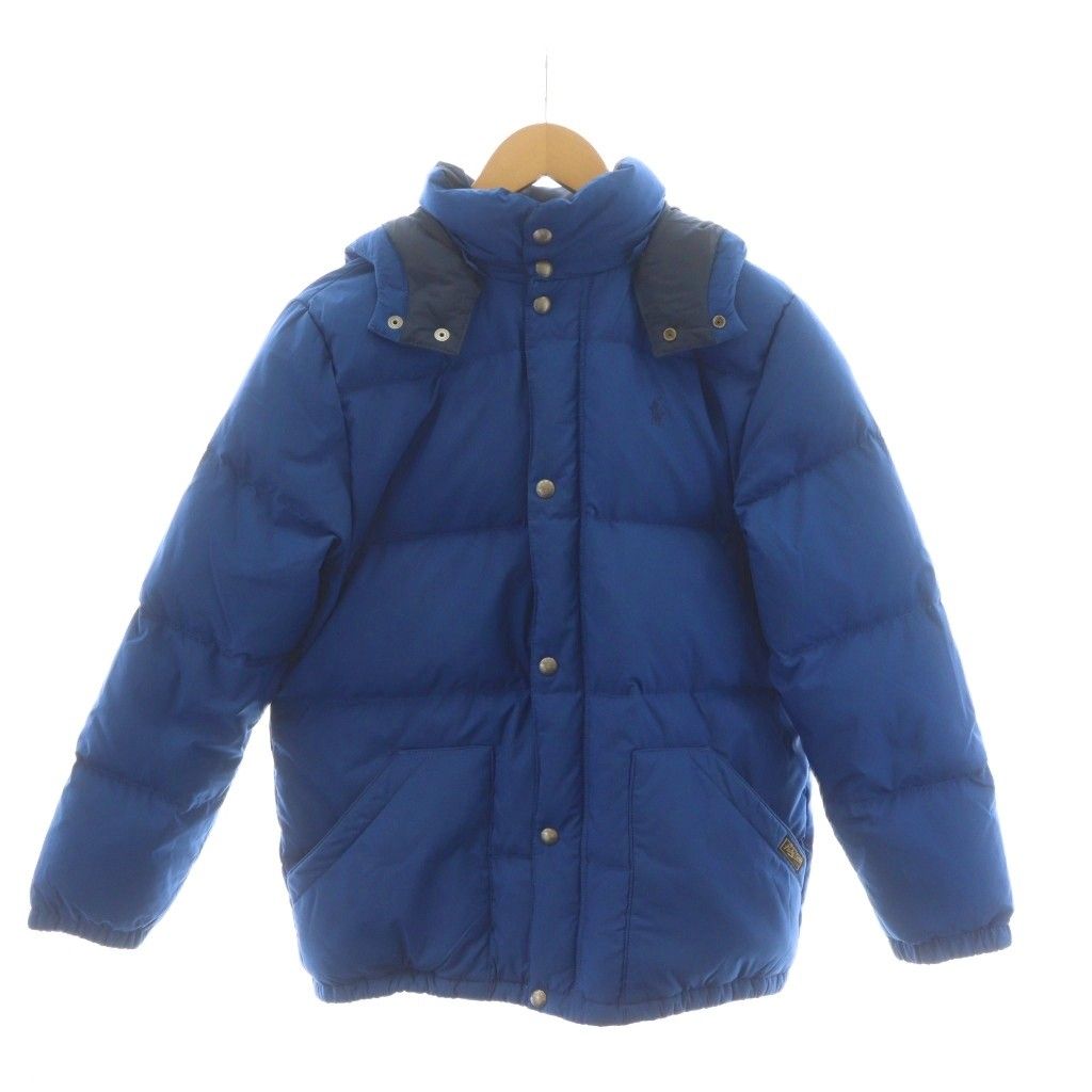 ポロ ラルフローレン POLO RALPH LAUREN ダウンジャケット フード アウター L 14-16 青 ブルー 323565518 /AN64