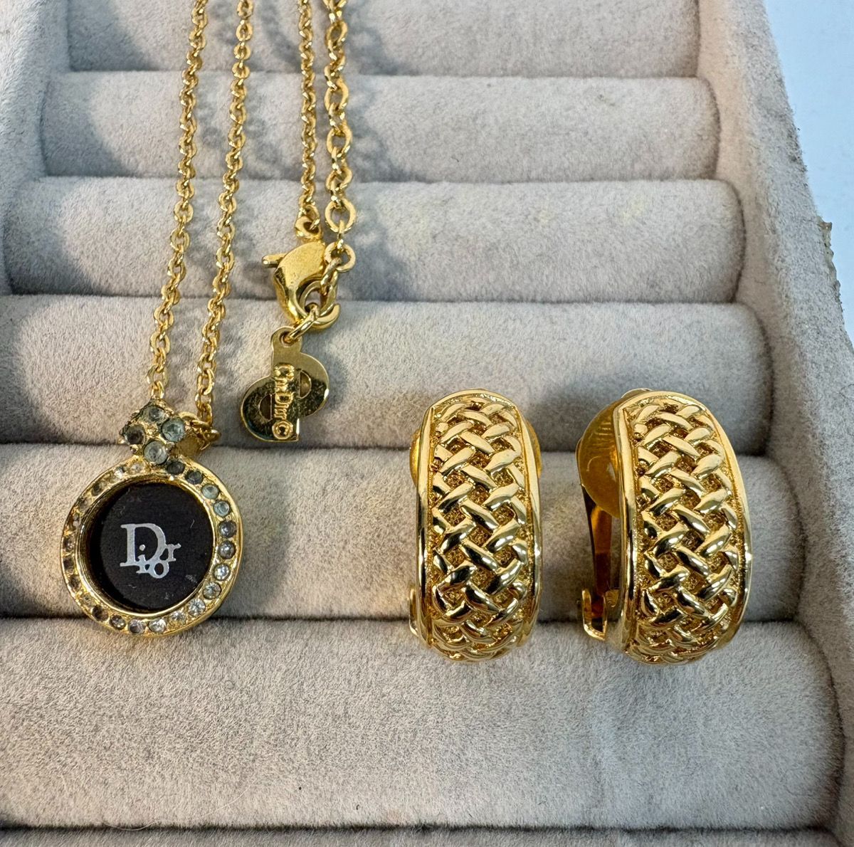 12597-094☆DIOR/クリスチャン・ディオール/ネックレス・イヤリング2点