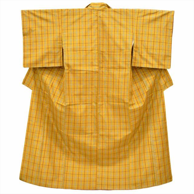 中古】 本場黄八丈 正絹 袷 身丈157cm M 裄63.8cm 仕立て上がり