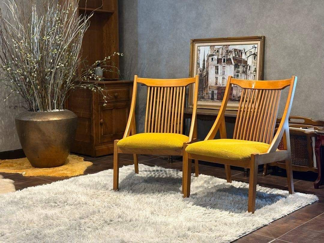 SHIRAKAWA シラカワ 飛騨高山 ダイニングチェア 尾州生地リメイク nZ