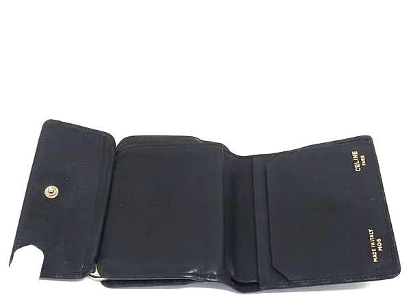 CELINE・セリーヌ・三つ折り財布、ブラック セリーヌ 三つ折り財布
