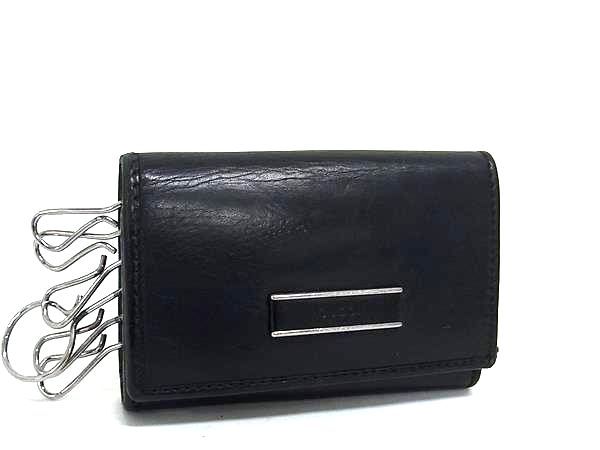 GUCCI 黒 レザー キーケース Firenze 1921 GUCCI 黒 レザー キーケース Firenze 1921