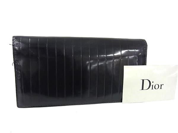 ChristianDior クリスチャンディオール PVC 二つ折り 長財布 ウォレット 小銭入れ 札入れ カード入れ メンズ ブラック系 DL1125