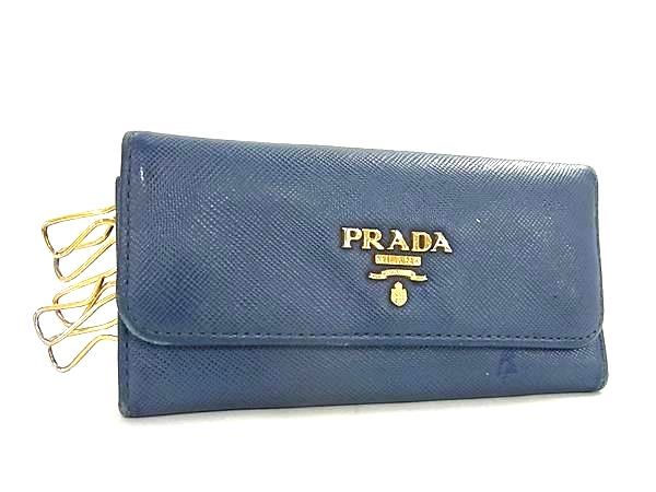 ✨未使用に近い✨　PRADA キーケース　サフィアーノレザー　リボン　6連　青色 Amazon | [Prada] [プラダ] キーケース 6連 レディース アウトレット