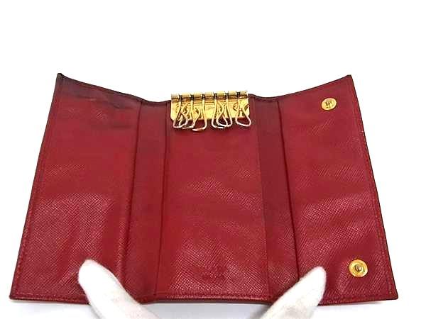 PRADA プラダ サフィアーノレザー 6連 キーケース 鍵入れ レディース