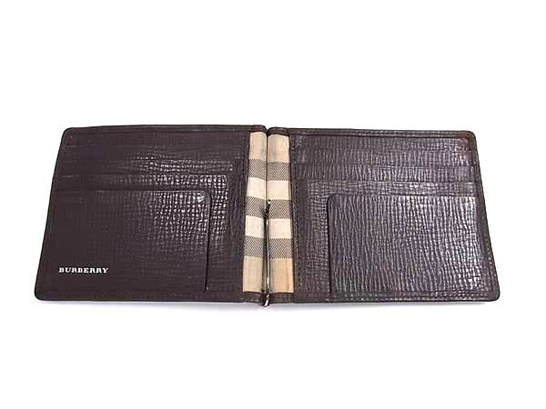 BURBERRY バーバリー レザー 二つ折り 財布 ウォレット 札入れ メンズ