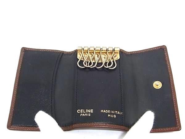 CELINE セリーヌ マカダム レザー 6連 キーケース 鍵入れ レディース