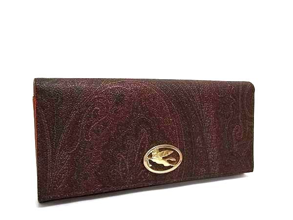 ETRO エトロ PVC ペイズリー柄 二つ折り 長財布 ウォレット 札入れ