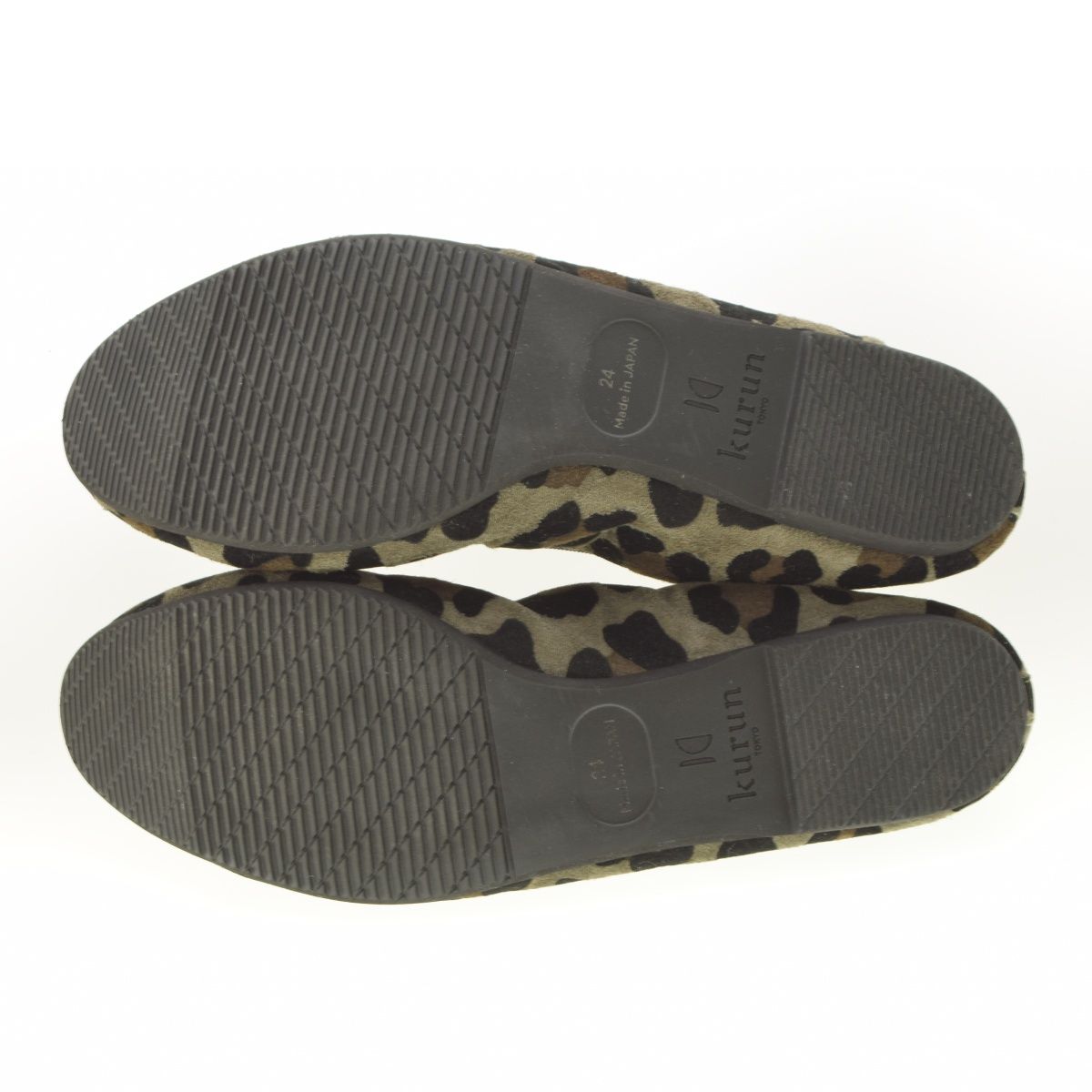 kurun レオパード バレエシューズ 23cm kurunTOKYO】Pauline -Leopardprint GrayishKhaki レオパードバレエ