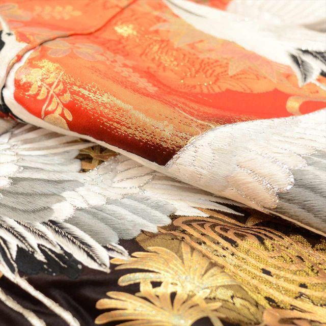 中古】 色打掛 正絹 身丈199cm LL 裄65cm 仕立て上がり リサイクル着物