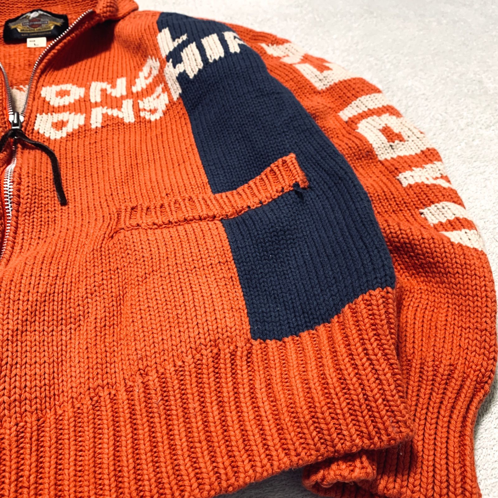 HARLEY DAVIDSON カウチンセーター ジップアップカーディガン ニット