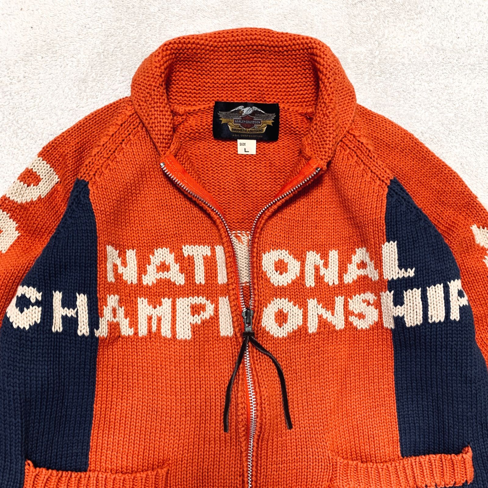 HARLEY DAVIDSON カウチンセーター ジップアップカーディガン ニット