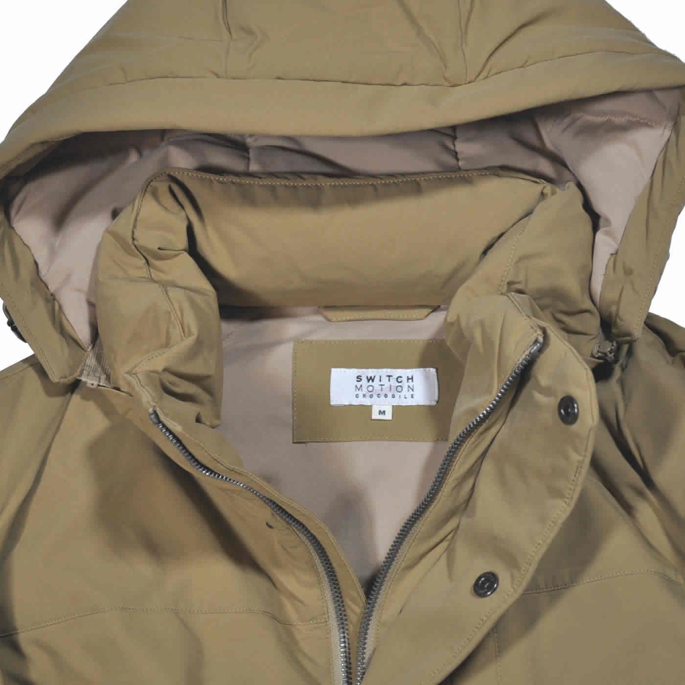 クロコダイル] ダウンコート 長袖フード付き ストレッチ撥水加工