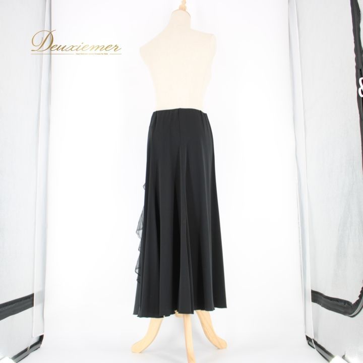 社交ダンス 衣装 スタンダード スカート レッスンウェア 練習着 黒