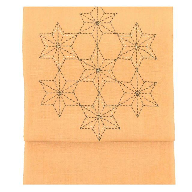 中古】 名古屋帯 夏物 夏帯 麻 八寸 リサイクル名古屋帯 仕立て上がり