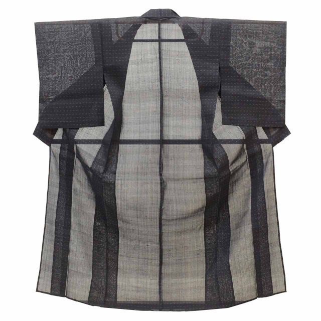 中古】 リサイクル着物 紬 夏物 夏着物 正絹 仕立て上がり 裄62cm 身丈