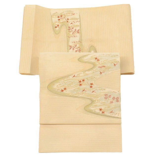 中古】 名古屋帯 夏物 夏帯 正絹 八寸 リサイクル名古屋帯 仕立て