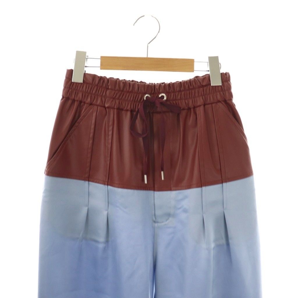 キシダミキ KISHIDA MIKI eco leather trousers ワイドパンツ  