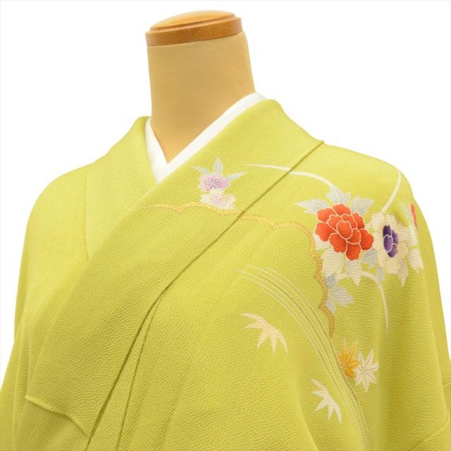 中古】 振袖 単品 正絹 身丈173cm Ll 裄72cm 仕立て上がり