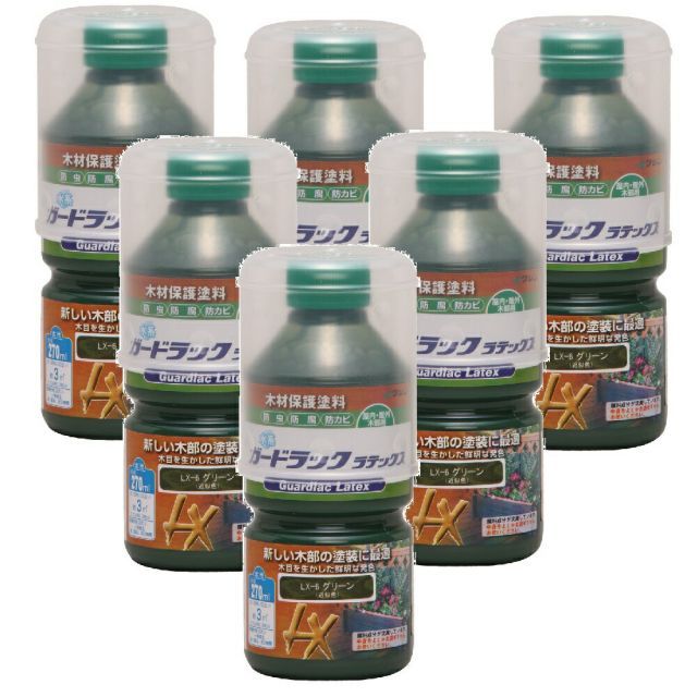 和信ペイント ガードラック ラテックス ＬＸ−６ グリーン 270ml ６缶セット
