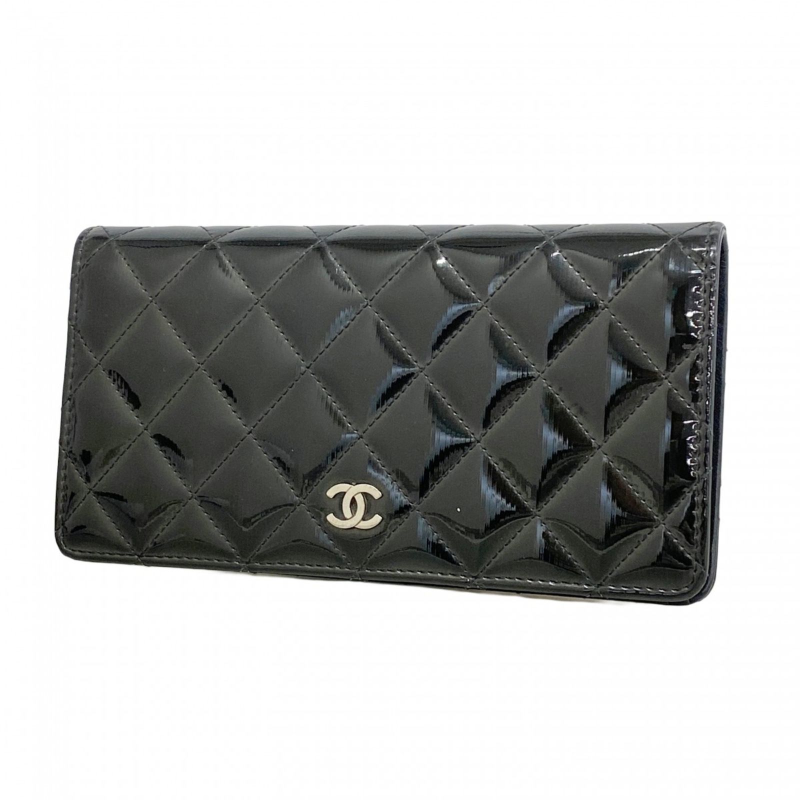 シャネル(Chanel) シャネル 長財布 マトラッセ パテントレザー 