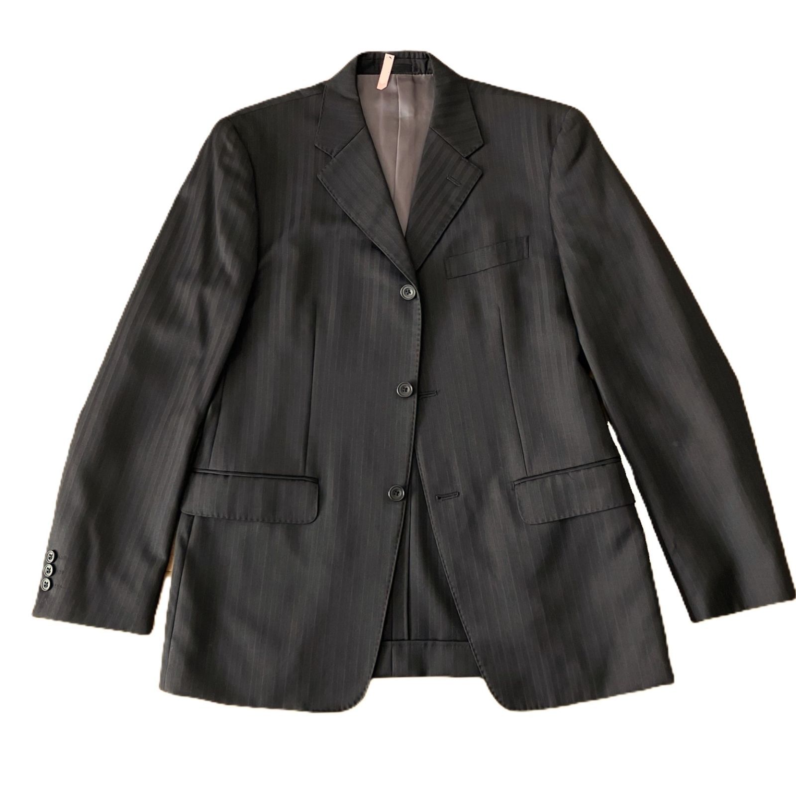 MEN'S TENORAS セットアップ　スーツ　スリーピース　ストライプ　L スリーピース ストライプ セットアップ スーツ 美品 TENORAS