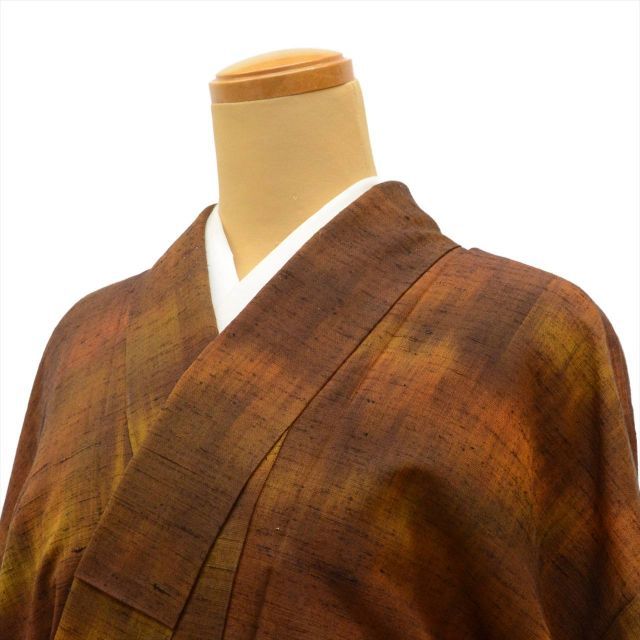 袷　紬　正絹 中古】 紬 正絹 袷 身丈156cm M 裄62cm 仕立て上がり リサイクル着物