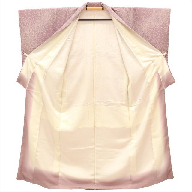 小紋 リサイクル着物 正絹 縮緬 袷 裄66.5cm 身丈159cm M ちょっと