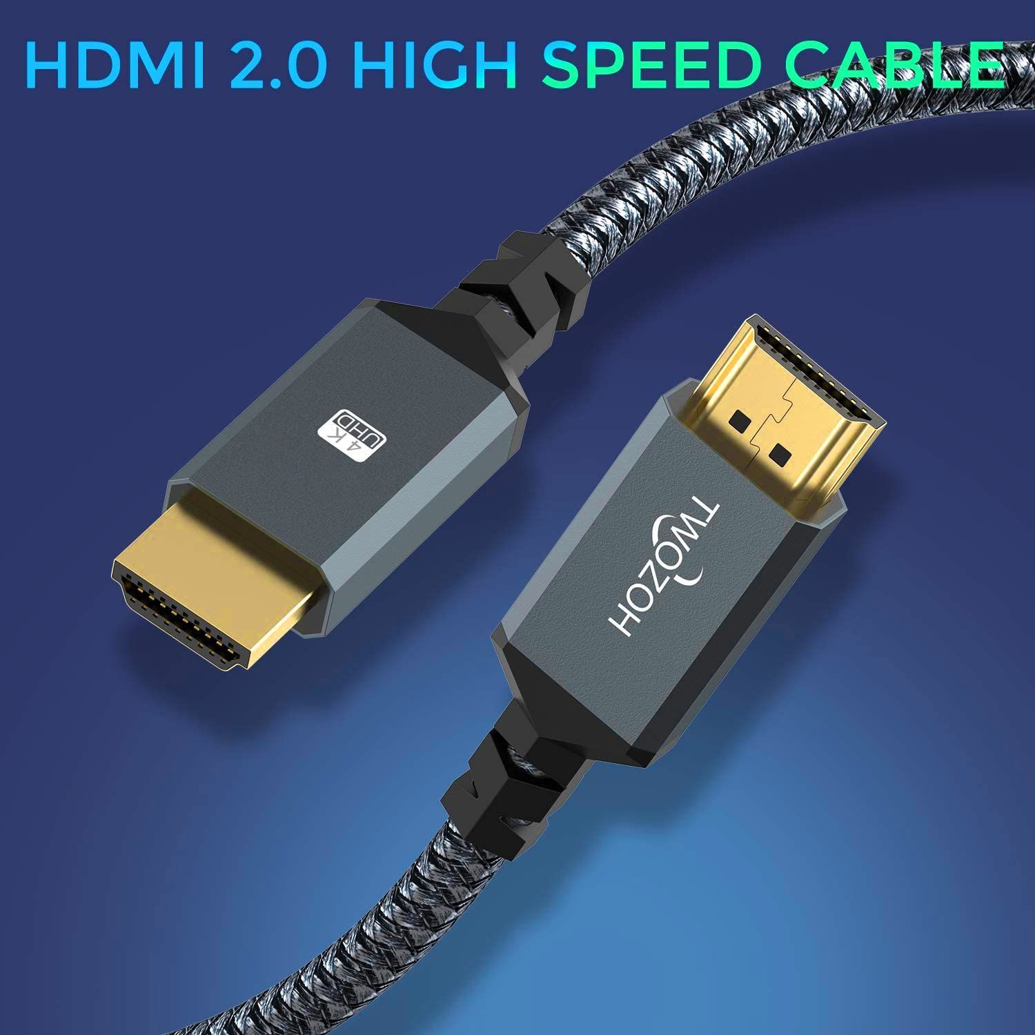 HDMI ケーブル 2M Twozoh HDMI 2.0 4K/60Hz 2160p 1080p 3D HDCP 2.2