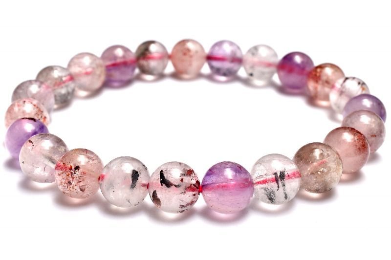 1点物】上質◇マルチカラー スーパーセブン 8mm ブレスレット