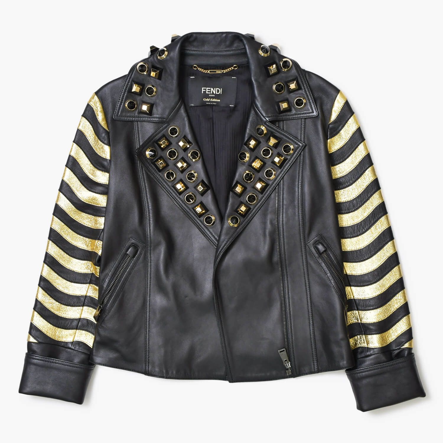 極美品 FENDI フェンディ GOLD Edition ゴールドエディション スタッズ