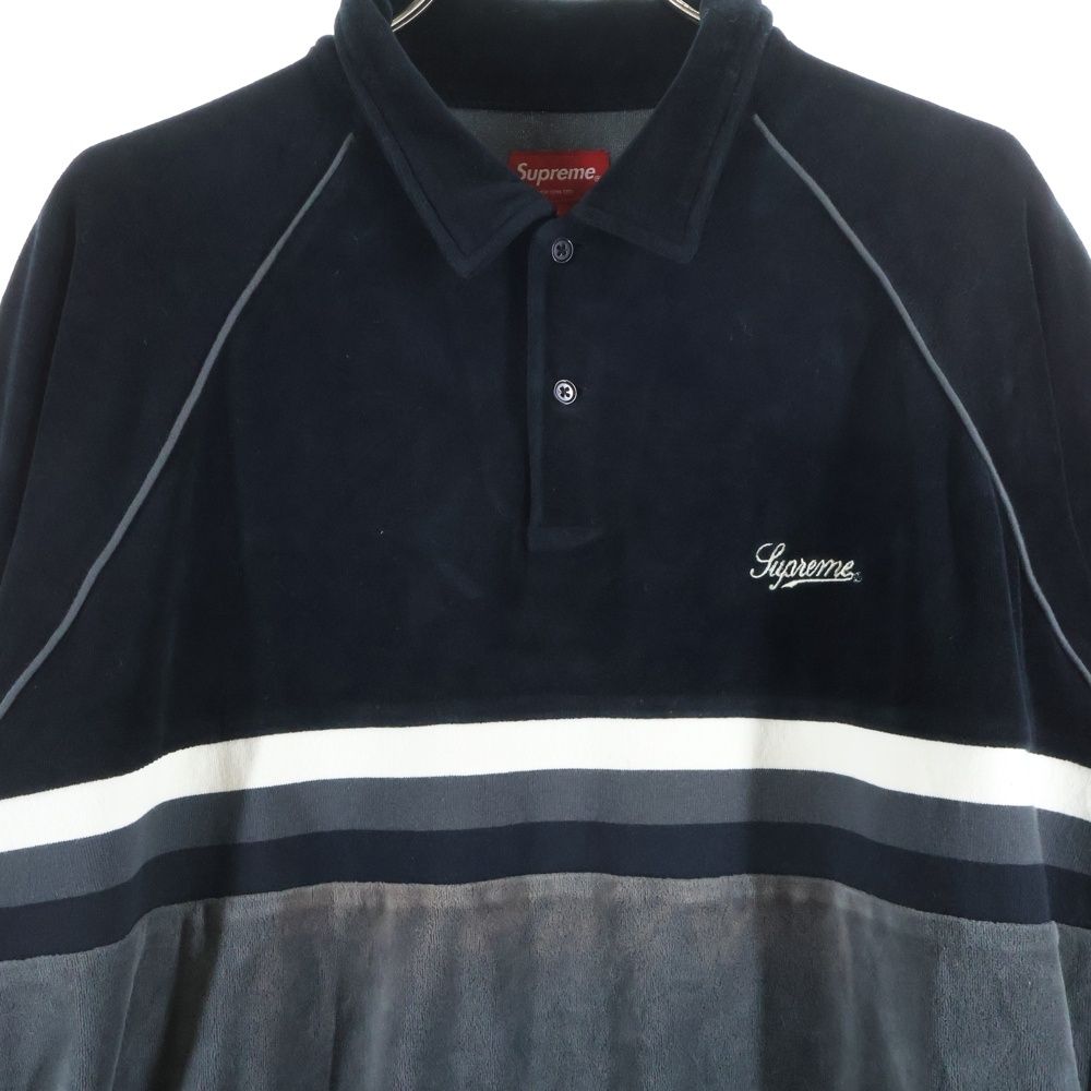 Supreme Bleached Velour L/S Polo ブラック Bleached Velour L/S Polo | Supreme 21ss