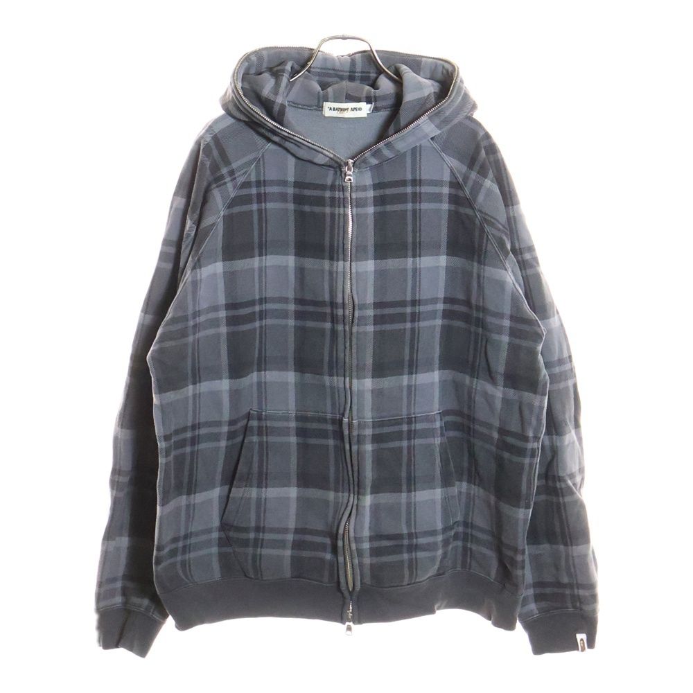 A BATHING APE (アベイシングエイプ) Check Zip Hoodie チェック柄