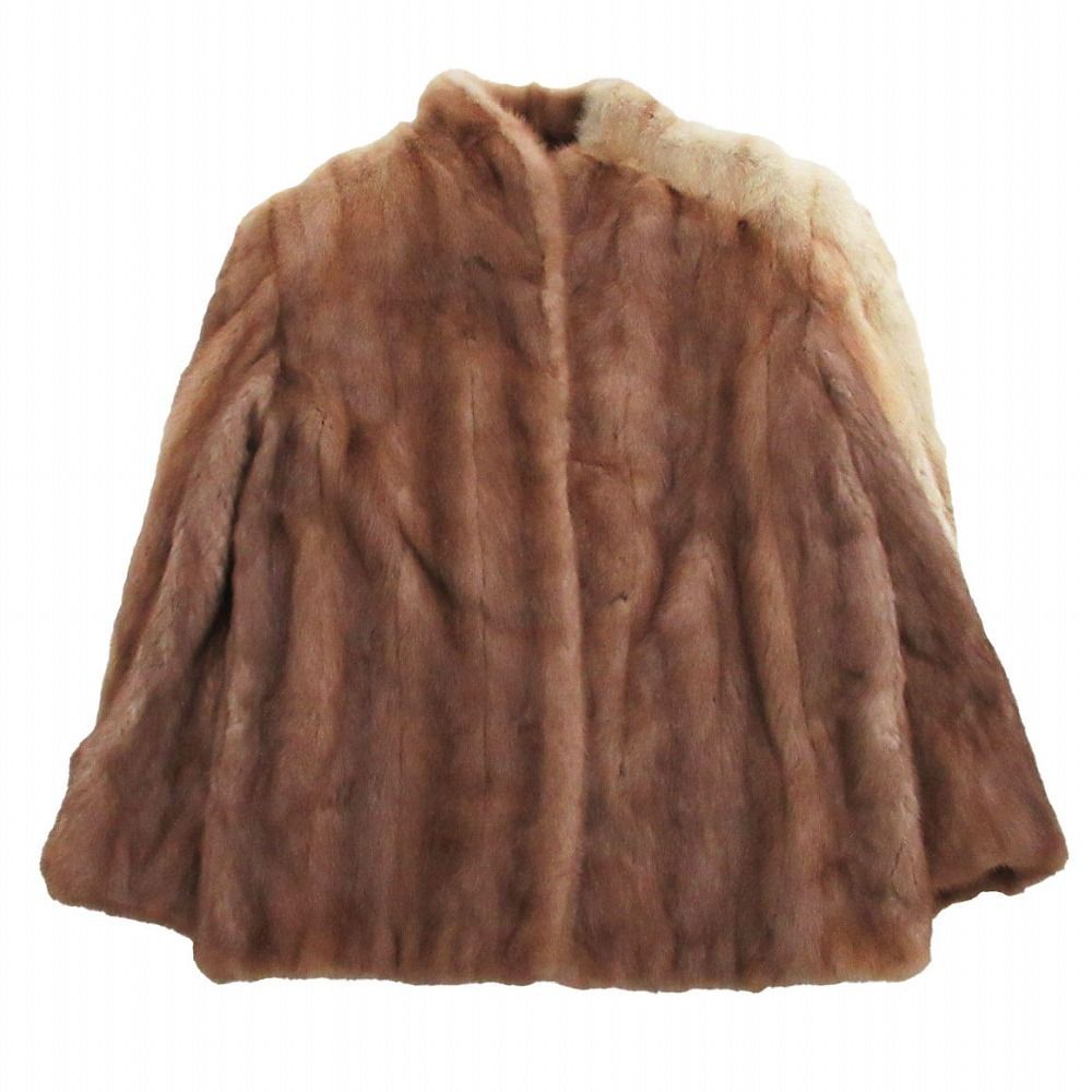 ミンクファー 本毛皮 ハーフコート グラデーションカラーブラウン
