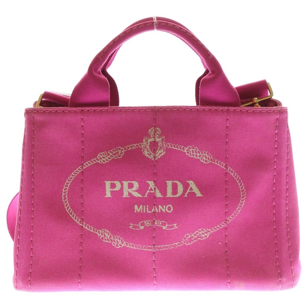 【美品】プラダ ハンドバッグ ショルダーバッグ 2way ピンク カナパ 正規品 PRADA プラダ ハンドバッグ 2way ショルダー付 カナパ ピンク