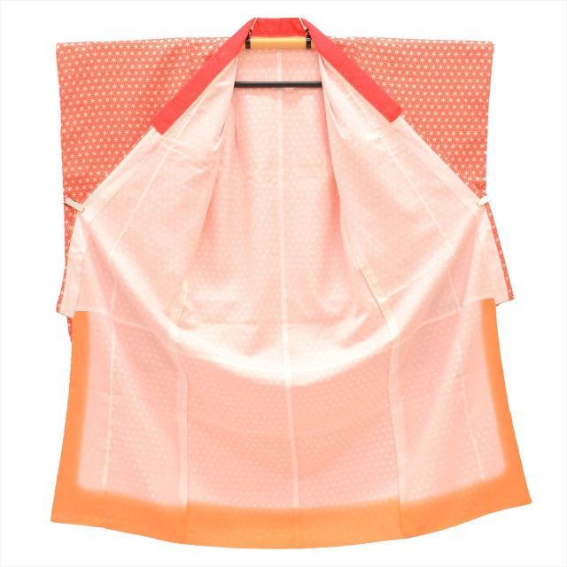 中古】 七五三 女の子 7歳 化繊 着物 長襦袢付き 重ね衿付き 美品