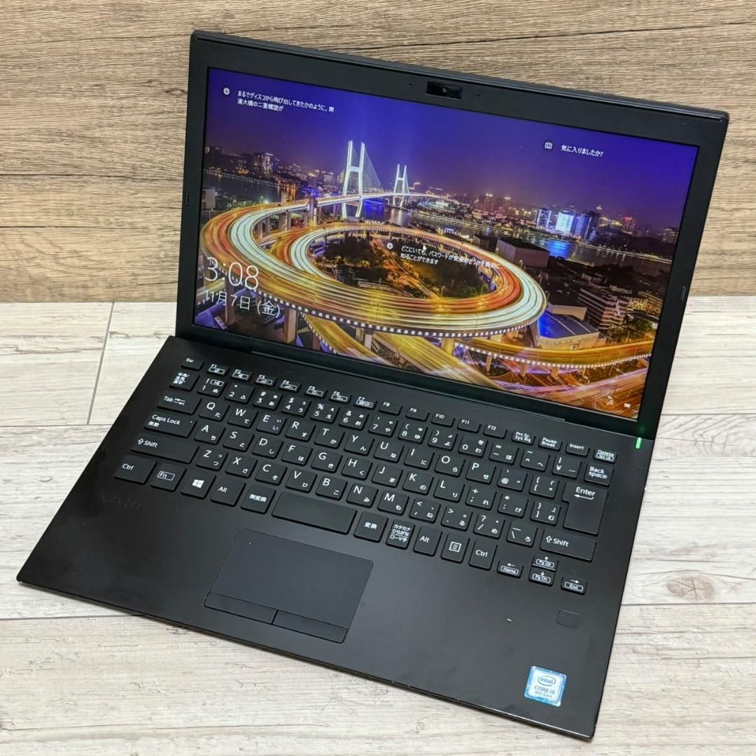 軽量薄型 VAIO 第8世代 高速SSD/i5 オフィスWin11 ノートPC Office付き