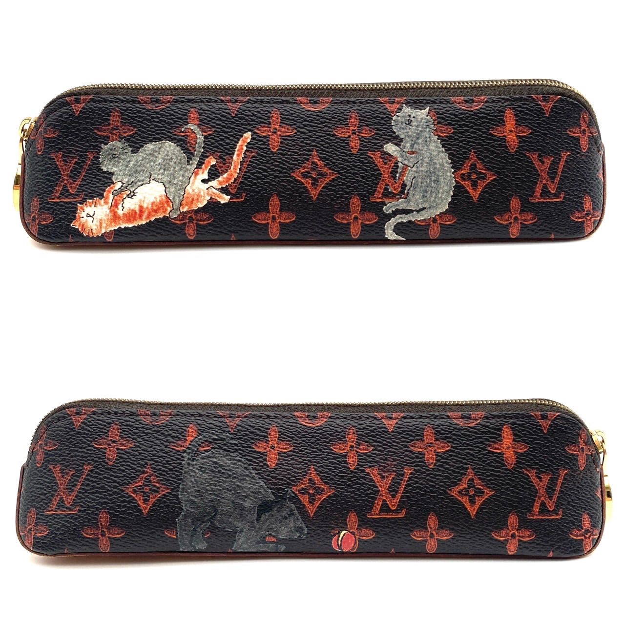 ルイヴィトン キャットグラム トゥルース エリザベット ペンケース 猫