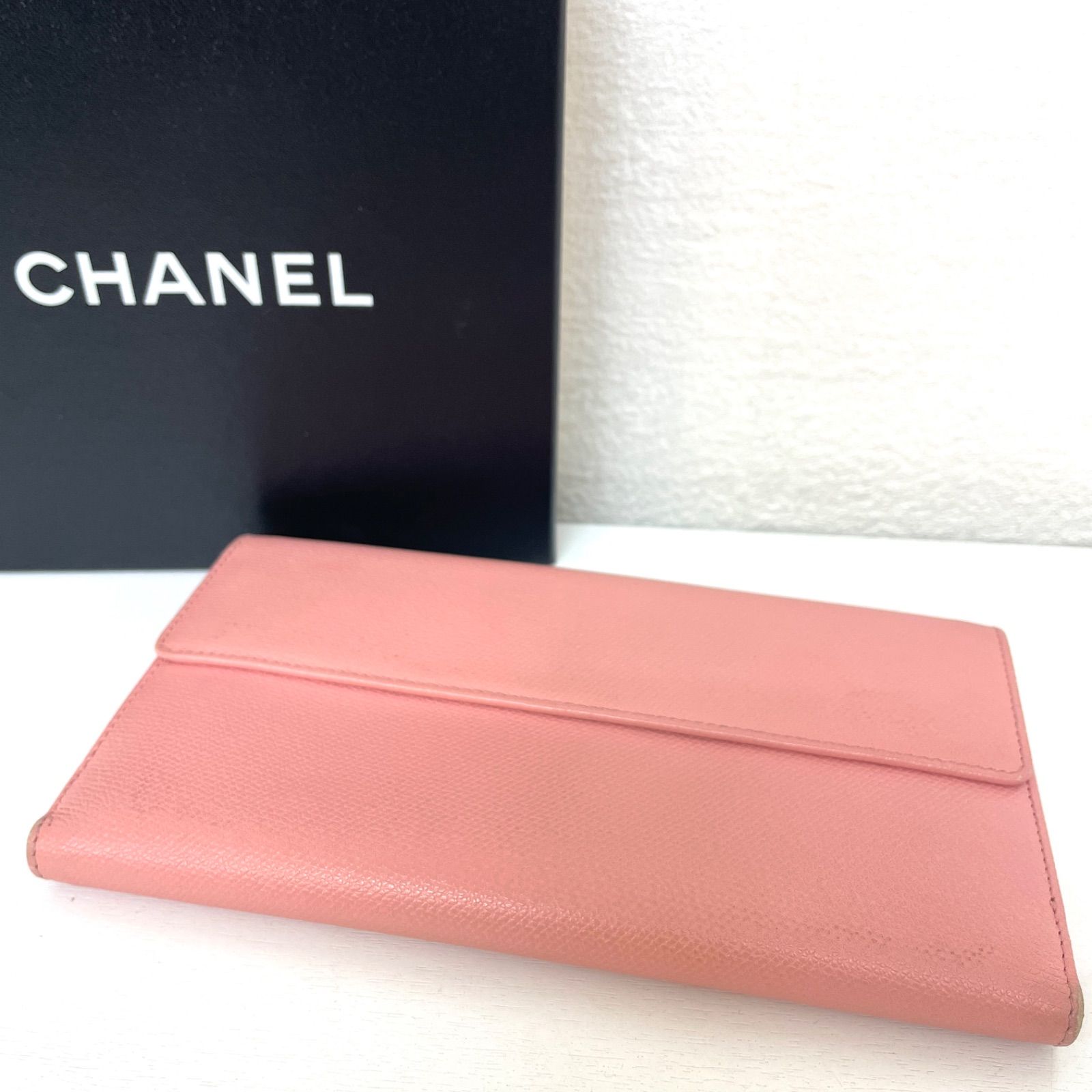 CHANEL シャネル 長財布 レザー ココマーク ピンク - メルカリ