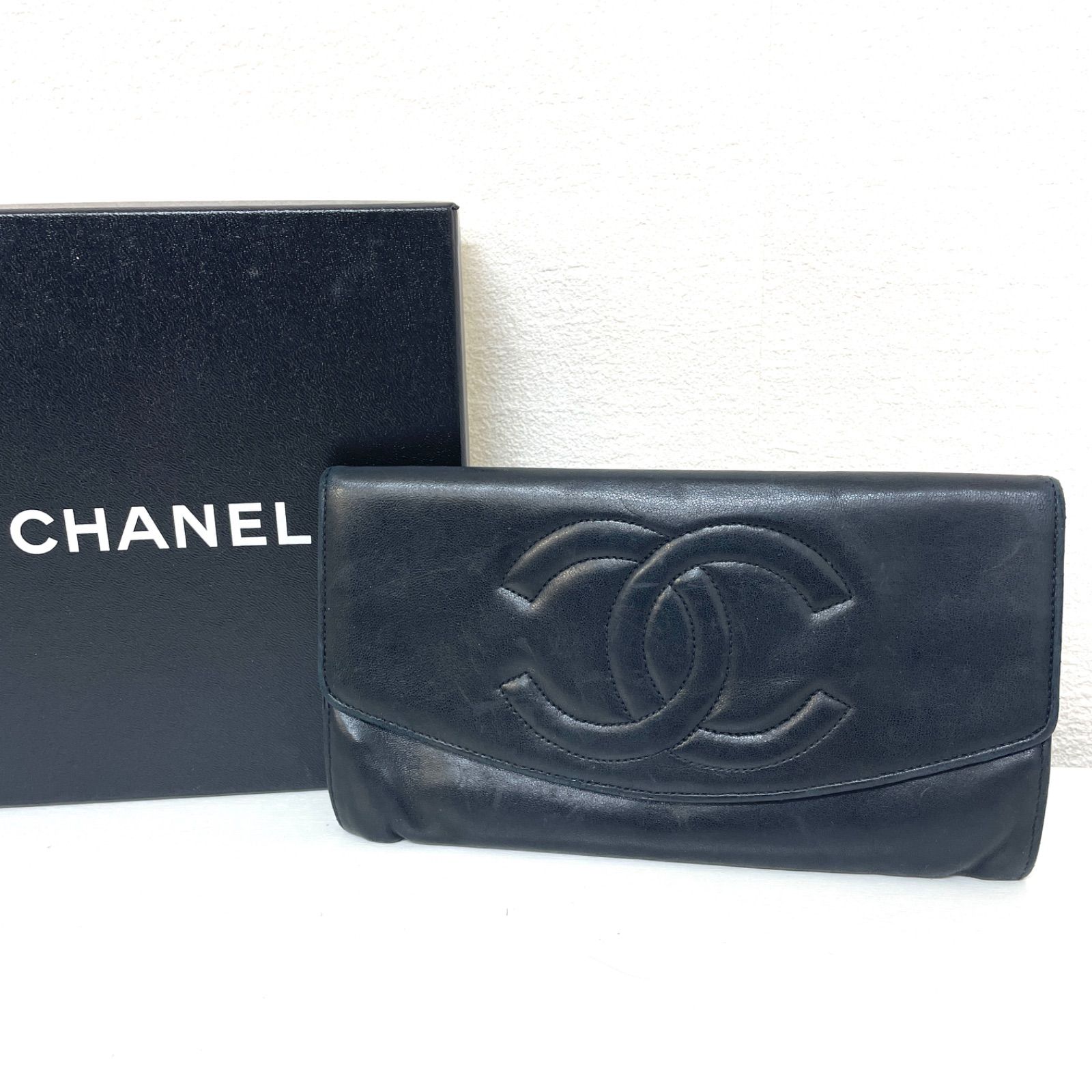 CHANEL シャネル 長財布 ヴィンテージ ココマーク ラムスキン - メルカリ